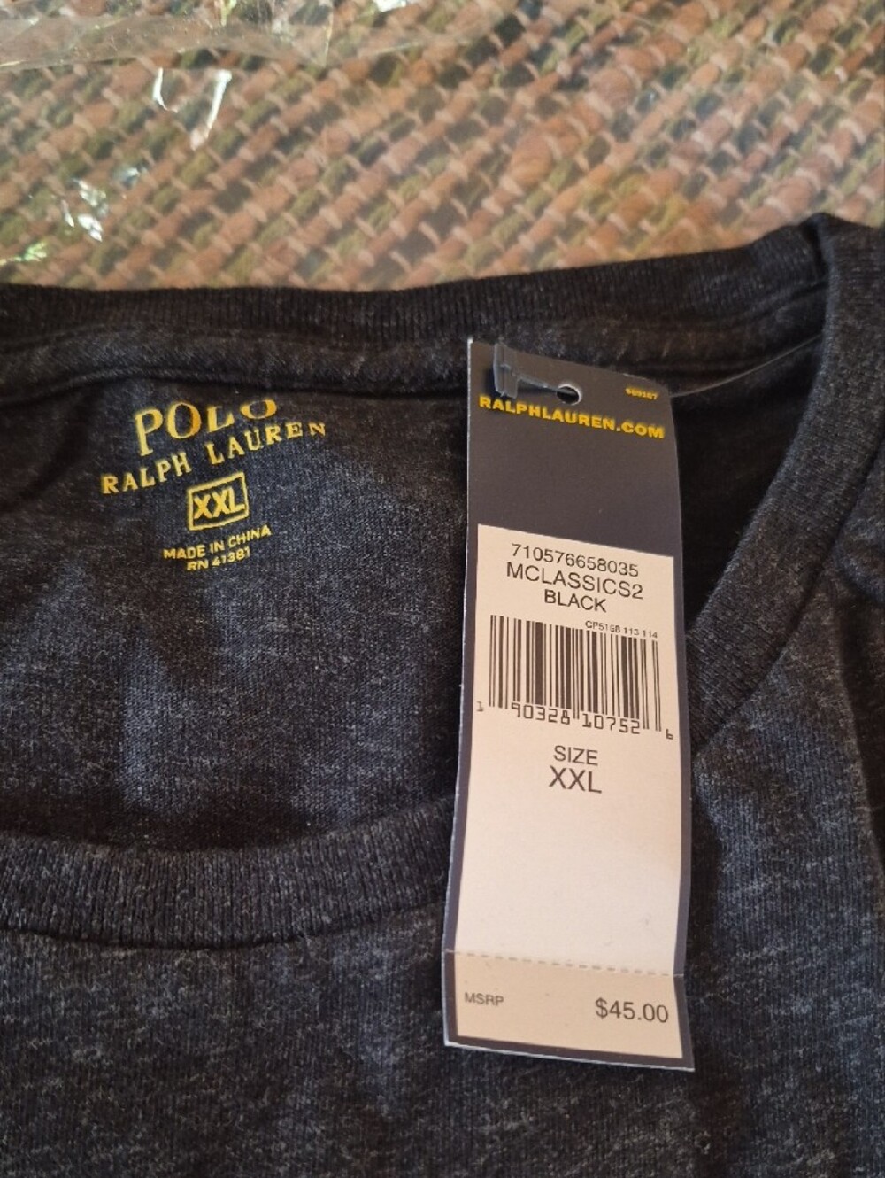 Polo by Ralph Lauren Short-Sleeve Pocket Tees in Brown and Charcoal New W/tags - Picture 4 of 5
